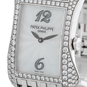 Patek Philippe Gondolo White Gold Mother of Pearl Diamond Ladies Watch 4972G