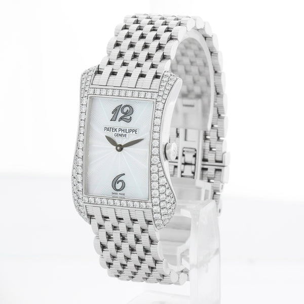 Patek Philippe Gondolo White Gold Mother of Pearl Diamond Ladies Watch 4972G