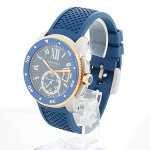 Calibre de Cartier Diver Men's Large 18k Rose Gold & Steel  Watch W2CA0009