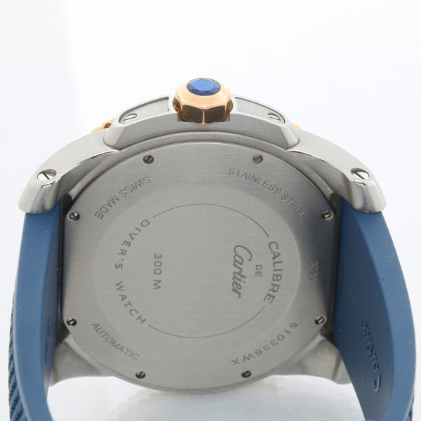 Calibre de Cartier Diver Men's Large 18k Rose Gold & Steel  Watch W2CA0009