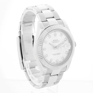 Rolex Datejust II Men's Watch 116334 Silver Diamond Dial