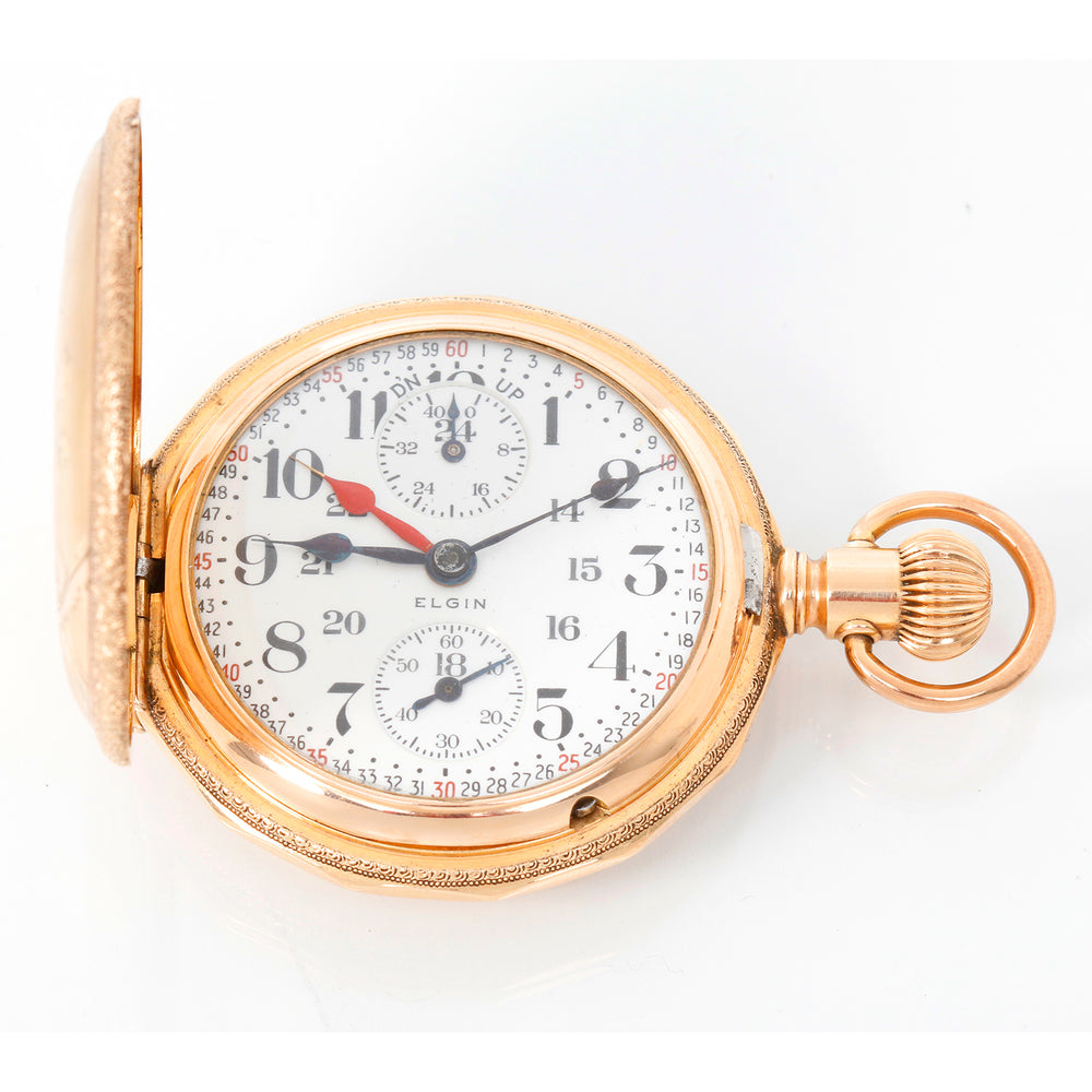 Elgin Up/Down Indicator Hunting Case Ultra Rare 18 Size 21J Veritas Circa 1904