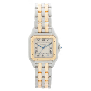 Cartier 2-Row Panther 2-Tone Steel & Gold Watch W25028B6