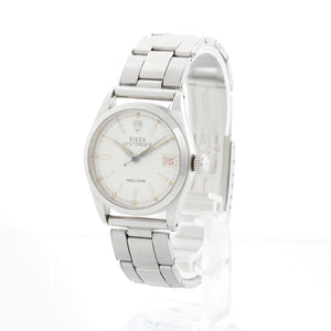 Vintage Rolex Oysterdate Precision Stainless Steel Midsize Watch Ref 6266