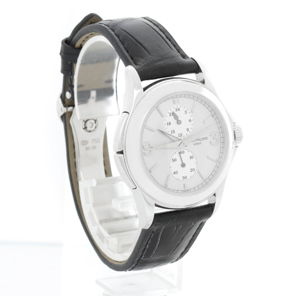 Patek Philippe Travel Time Men's 18k White Gold Watch 5134G