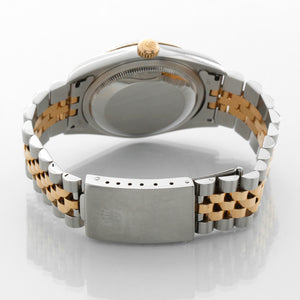 Rolex Datejust Steel Gold Men's Watch 16233 Silver Jubilee Diamond Dial