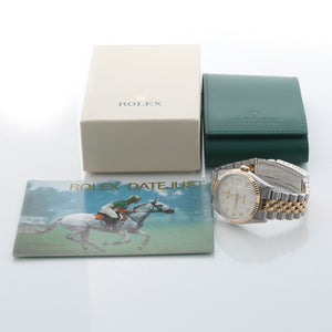 Rolex Datejust Steel Gold Men's Watch 16233 Silver Jubilee Diamond Dial