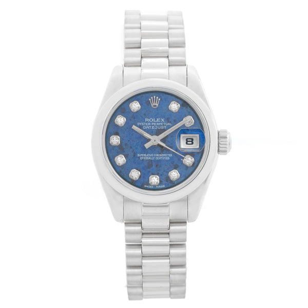 Rolex Ladies Platinum Sodalite Dial President 179166