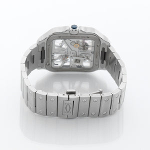 Cartier Santos de Cartier Blue Skeleton Stainless Steel Watch WHSA0026 4109