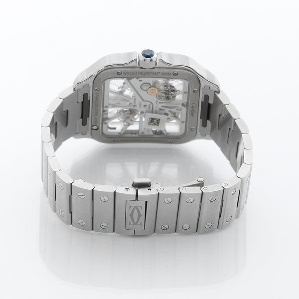 Cartier Santos de Cartier Blue Skeleton Stainless Steel Watch WHSA0026 4109