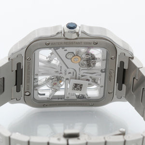 Cartier Santos de Cartier Blue Skeleton Stainless Steel Watch WHSA0026 4109