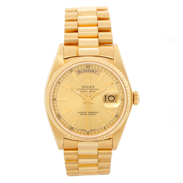 Rolex President Day-Date Men's 18k Gold Watch 18038