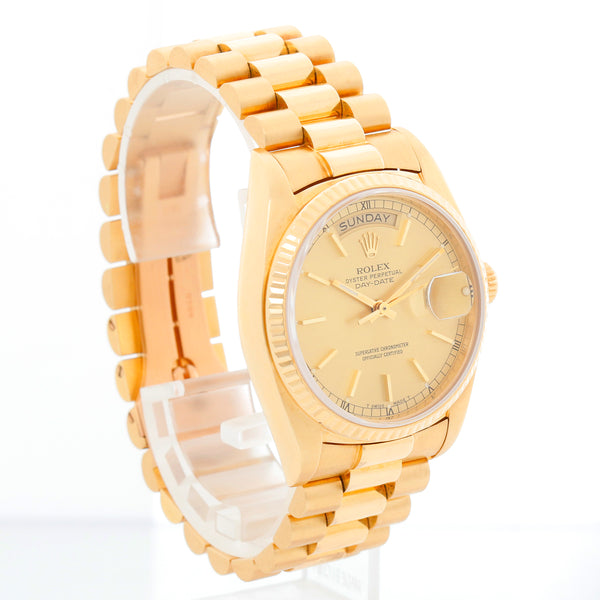 Rolex President Day-Date Men's 18k Gold Watch 18038