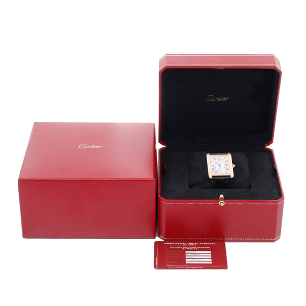 Cartier Men's Extra Large Tank Solo Stainless Steel & Rose Gold Watch W5200026 3514 – Image 6