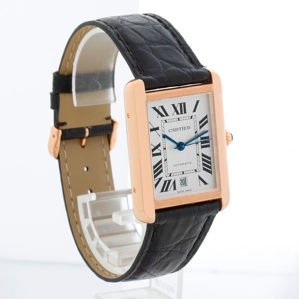 Cartier Men's Extra Large Tank Solo Stainless Steel & Rose Gold Watch W5200026 3514 – Image 3