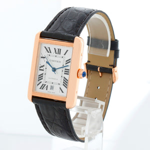 Cartier Men's Extra Large Tank Solo Stainless Steel & Rose Gold Watch W5200026 3514 – Image 2