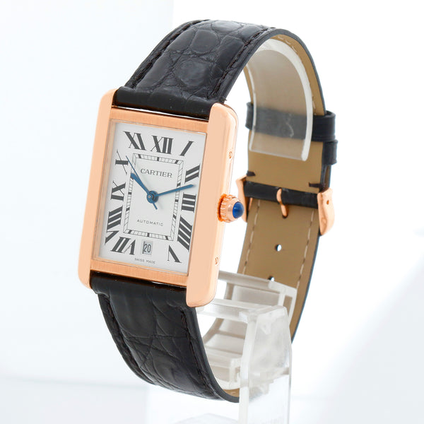 Cartier Men's Extra Large Tank Solo Stainless Steel & Rose Gold Watch W5200026 3514 – Image 2