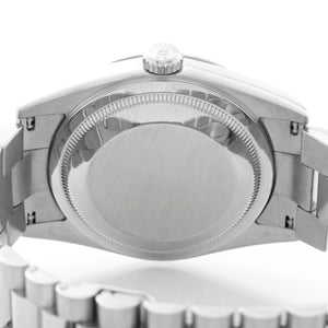 Rolex Day-Date President 18K White Gold Wave Dial Watch 118239