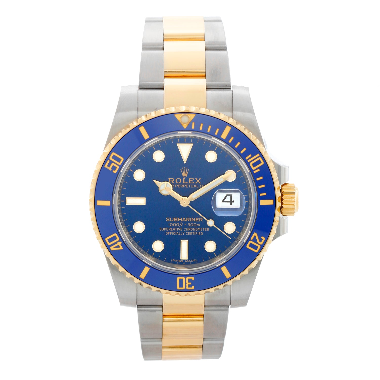 Rolex Submariner 2-Tone Ceramic Engraved Bezel 116613
