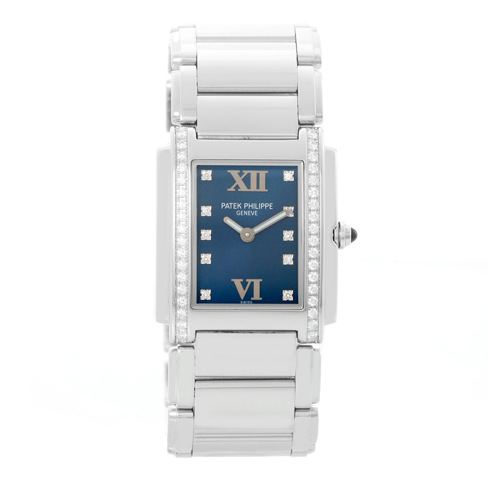 Ladies Patek Philippe Twenty-4 Watch Stainless Steel Blue Dial Watch 4910 / 10A