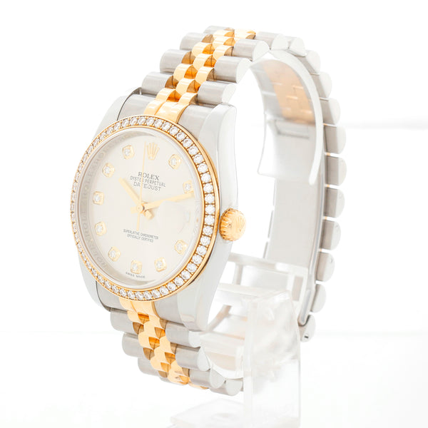 Rolex Datejust 2-Tone Diamond Dial Watch 116243