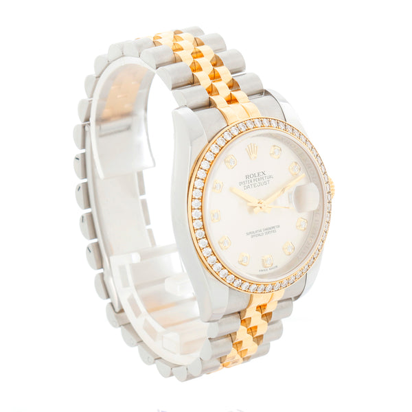 Rolex Datejust 2-Tone Diamond Dial Watch 116243