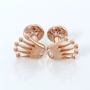 Rolex Crown Logo Everose Gold Cufflinks A1015 – Image 2