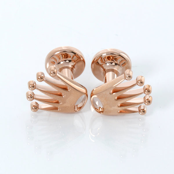 Rolex Crown Logo Everose Gold Cufflinks A1015 – Image 2