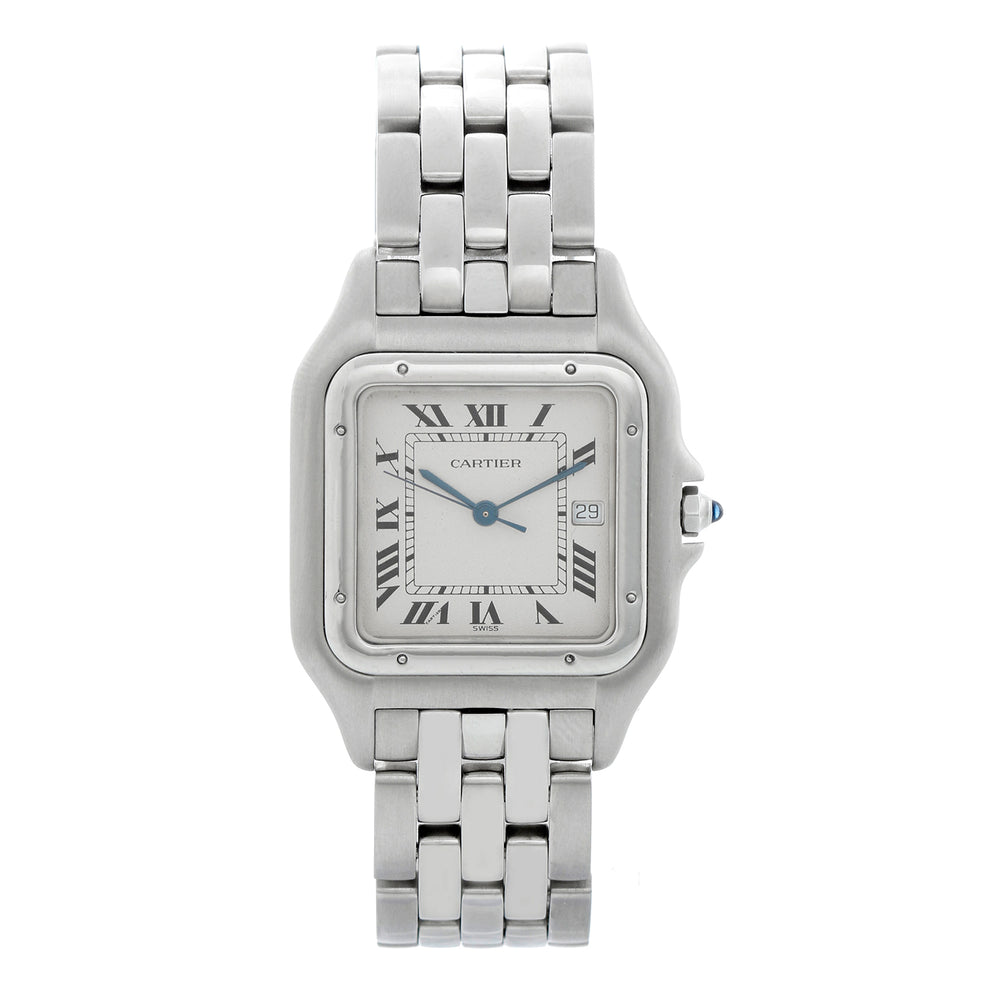 Cartier Jumbo Panther Stainless Steel Men's Quartz Watch with Date W25032P5 1300