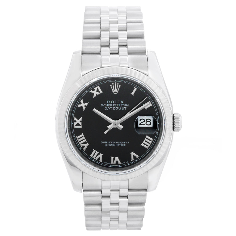 Rolex Datejust Stainless Steel Black Dial Watch 116234