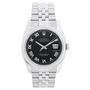 Rolex Datejust Stainless Steel Black Dial Watch 116234