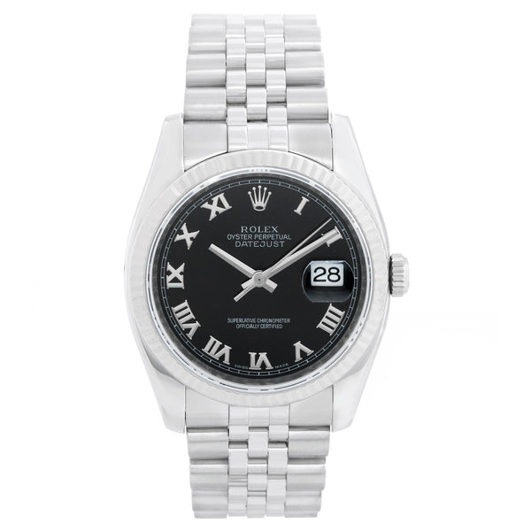 Rolex Datejust Stainless Steel Black Dial Watch 116234