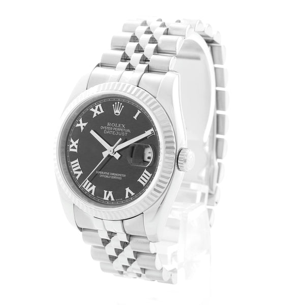 Rolex Datejust Stainless Steel Black Dial Watch 116234