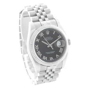 Rolex Datejust Stainless Steel Black Dial Watch 116234