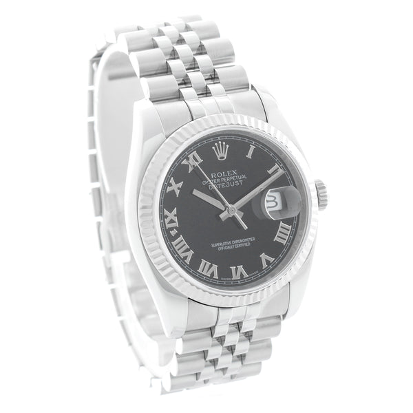 Rolex Datejust Stainless Steel Black Dial Watch 116234
