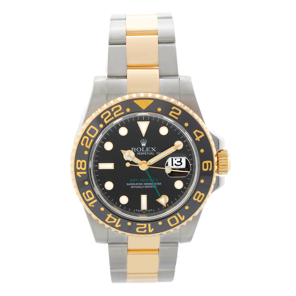 Rolex GMT-Master II 2-Tone Black Dial Watch 116713