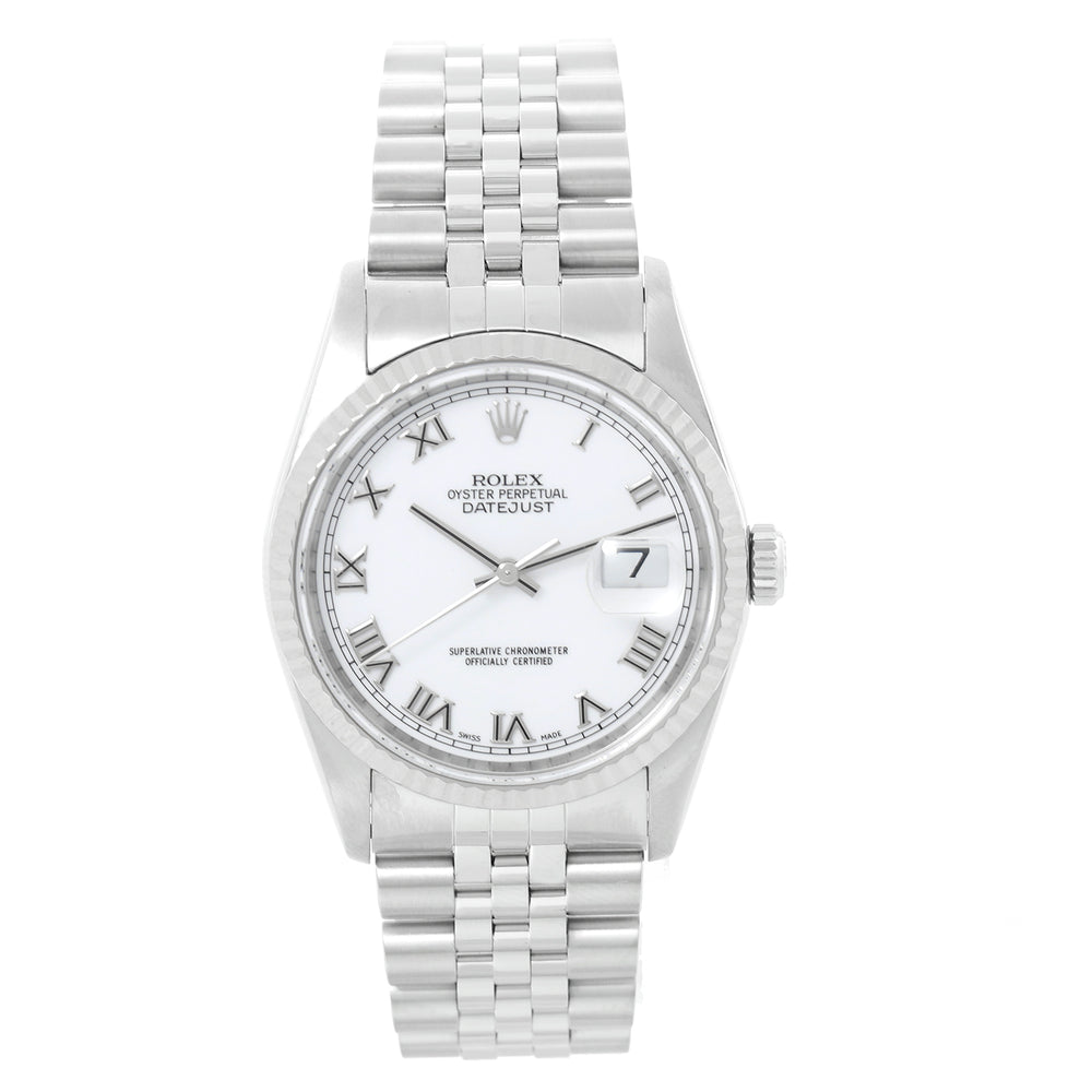 Rolex Datejust Men's Stainless Steel Watch 16234 White Dial