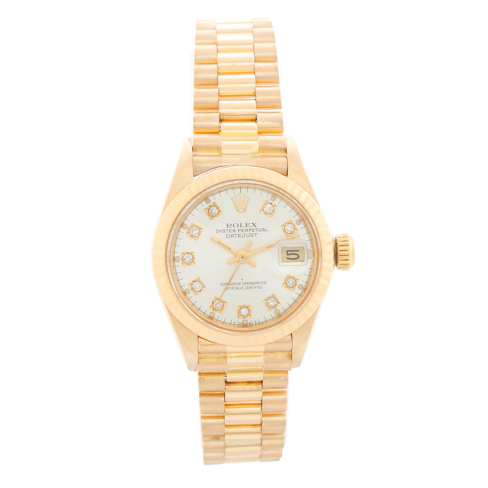 Rolex President 18K Yellow Gold Silver Dial Watch 6917
