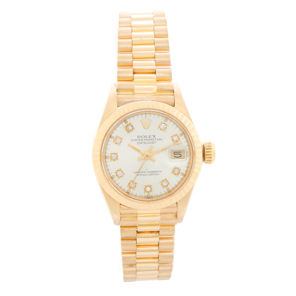 Rolex President 18K Yellow Gold Silver Dial Watch 6917