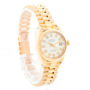 Rolex President 18K Yellow Gold Silver Dial Watch 6917