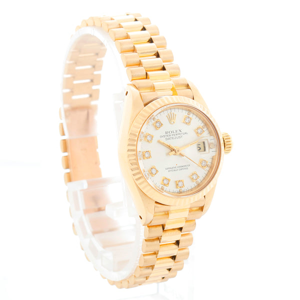 Rolex President 18K Yellow Gold Silver Dial Watch 6917