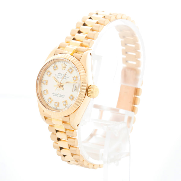 Rolex President 18K Yellow Gold Silver Dial Watch 6917