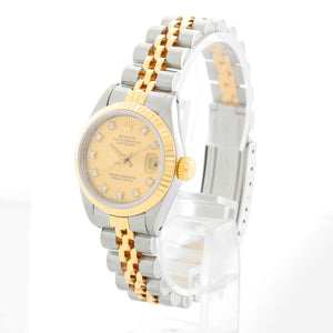 Rolex Datejust 18K Yellow Gold Diamond Dial Watch 69173