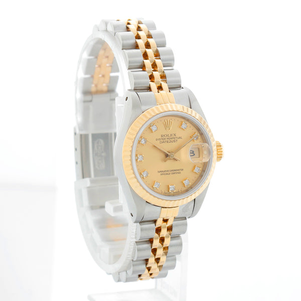 Rolex Datejust 18K Yellow Gold Diamond Dial Watch 69173