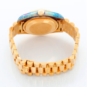 Rolex Day-Date President 18K Yellow Gold Brown Vignette Diamond Dial Watch 18038