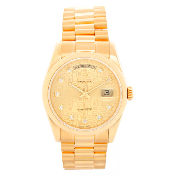 Rolex Day-Date President 18K Yellow Gold Champagne Dial Watch 118208