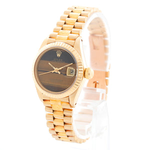 Rolex President 18K Yellow Gold Tiger Eye Dial Watch 6927