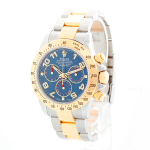 Rolex Cosmograph Daytona 18K Yellow Gold Blue Dial Watch 116523