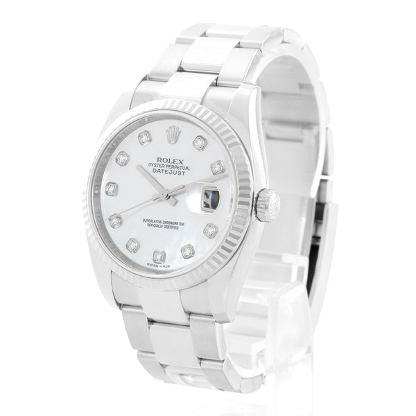 Rolex Datejust Stainless Steel Mother of Pearl Dial Watch 116234