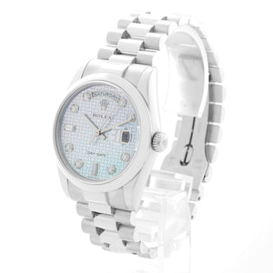 Rolex Day-Date Platinum Mother of Pearl Dial Watch 118206